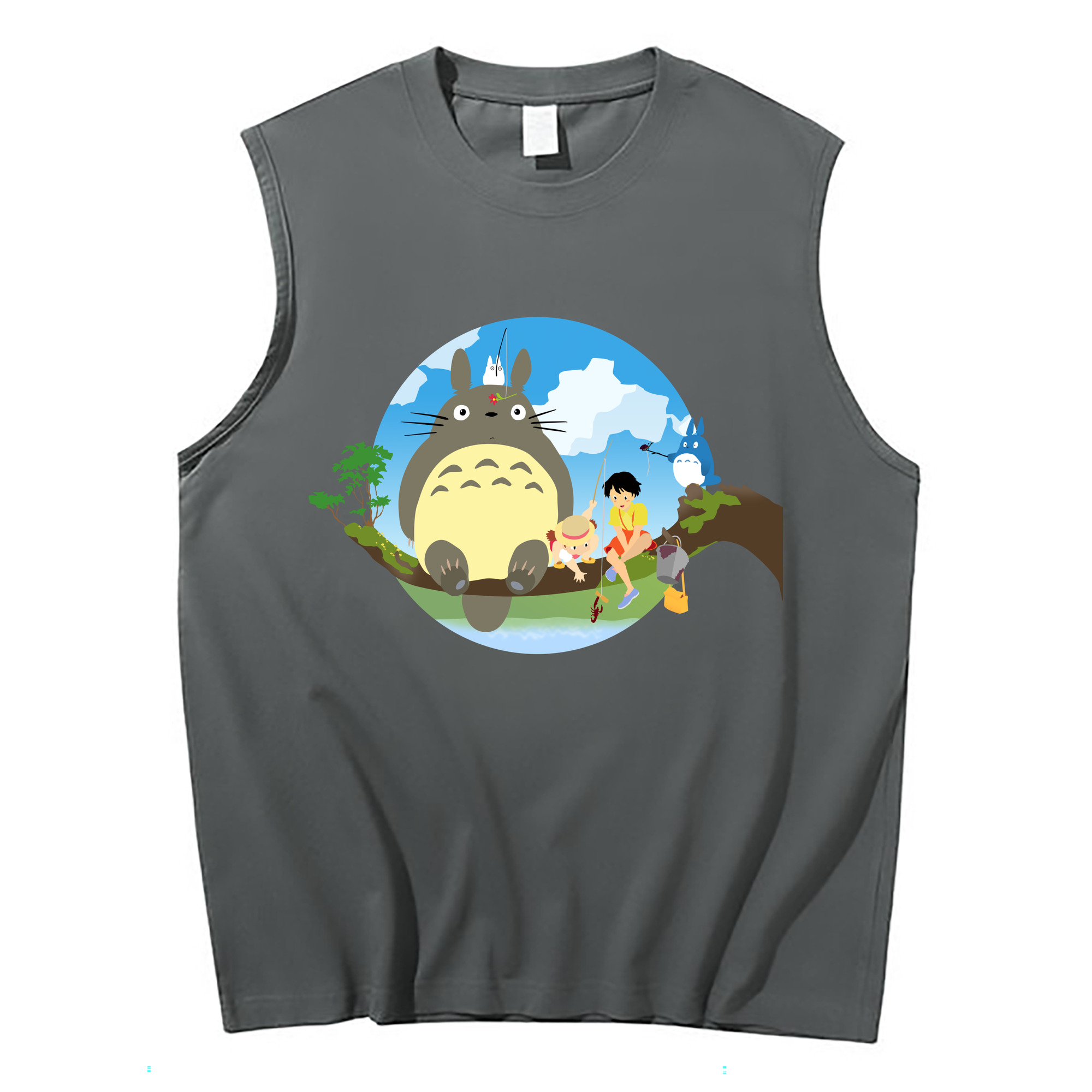 （画像用） となりのトトロ 草壁メイ 草壁サツキ My Neighbor Totoro Satsuki Kusakabe Mei Kusakabe コットン100％タンクトップ（フロントプリント）